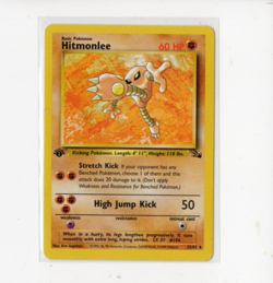 Pokemon Card Hitmonlee 22/62 1st First Edition Pokemon - Image 1