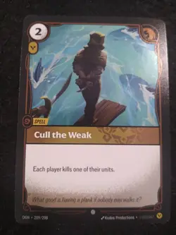 CULL THE WEAK 209/298 RIFTBOUND LEAGUE OF LEGENDS RARE FOIL ENGLISH CARD - Image 1