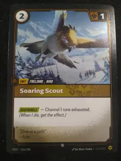 SOARING SCOUT 216/298 RIFTBOUND LEAGUE OF LEGENDS RARE FOIL ENGLISH CARD - Image 1