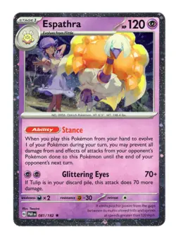 Espathra Paradox Rift 081/182 Pokemon Card Cosmos Holo Exclusive NM - Image 1