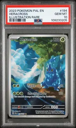 Pokemon Card PSA 10 Heracross Illustration Rare Paldea Evolved 194/193 - Image 1