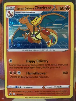 Special Delivery Charizard SWSH075 Sword & Shield Promo Card Holo NM - Image 1