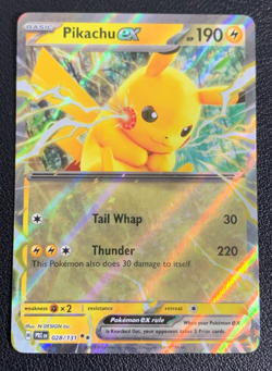 Pikachu ex 028/131 Prismatic Evolutions Double Rare Pokemon TCG Card NM - Image 1