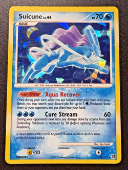 Suicune 19/132 Secret Wonders Pokemon Card Cracked Ice Holo Foil Rare LP - Image 1