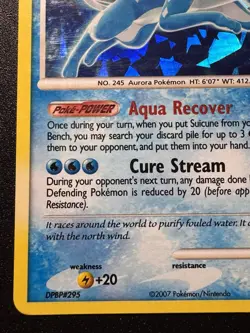Suicune 19/132 Secret Wonders Pokemon Card Cracked Ice Holo Foil Rare LP - Image 5