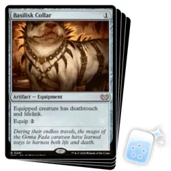 BASILISK COLLAR X4 Duskmourn: House Of Horror: Commander Magic MTG MINT CARD - Image 1