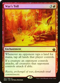 NM+ FOIL MTG War's Toll Battlebond #187 Magic Card - Image 1