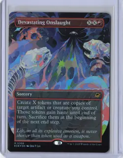 Devastating Onslaught (Borderless) Edge of Eternities Foil - NM #308 MTG EOE - Image 1