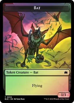 MTG FOIL {Bat Token} // {Warren Warleader Token} - Bloomburrow #010 - Image 1
