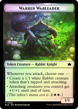MTG FOIL {Bat Token} // {Warren Warleader Token} - Bloomburrow #010 - Image 2