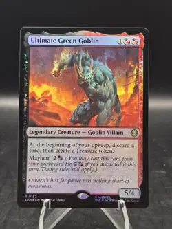 Ultimate Green Goblin 0157 Foil Rare Marvel's Spider-Man MTG NM - Image 1