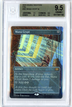 2020 MTG DOUBLE MASTERS #361 Mana Crypt Borderless FOIL (M) BGS 9.5 Gem Mint - Image 1