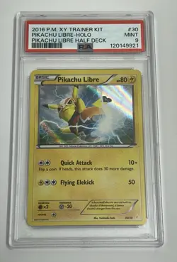 2016 POKEMON XY TRAINER KIT PIKACHU LIBRE HALF DECK #30 PIKACHU LIBRE-HOLO PSA 9 - Image 1