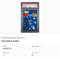 PSA 10 GEM MINT Poliwag Vs. Wartortle 060 Topsun Carddass Pokemon TCG 1997 POP 1 - Image 2