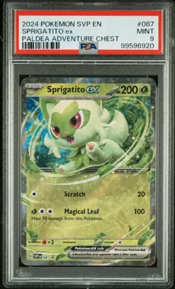 PSA 9 MINT Sprigatito ex SVP087 Black Star Promos Extended Art Holo Pokemon 2024 - Image 1