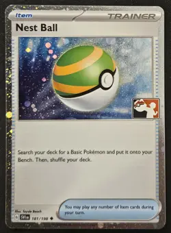 Nest Ball 181/198 Play! Prize Pack Series 4 Promo Cosmos Holo Pokemon 2023 NM - Image 1