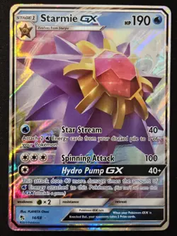 Starmie GX 14/68 Hidden Fates Extended Art Ultra Rare Holo Pokemon TCG 2019 NM - Image 1