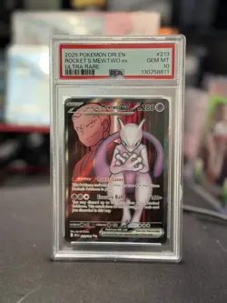 PSA 10 GEM MT Pokemon Dri En-Destined Rivals #213 Rocket'S Mewtwo Ex Ultra Rare - Image 1