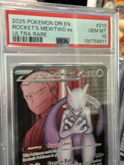 PSA 10 GEM MT Pokemon Dri En-Destined Rivals #213 Rocket'S Mewtwo Ex Ultra Rare - Image 5