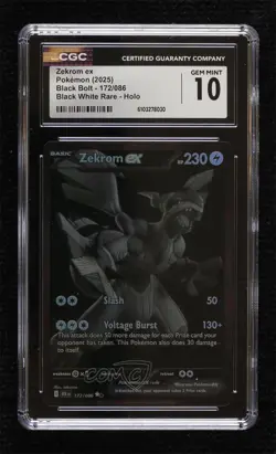 Double Rare - Zekrom ex Pokemon Black Bolt BLK CGC 10 Gem Mint - Image 1