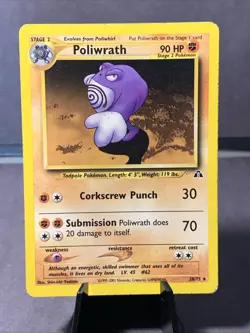 Pokemon TCG Poliwrath 28/75 Neo Discovery Non Holo Rare 2001 VTG WOTC MP - Image 1