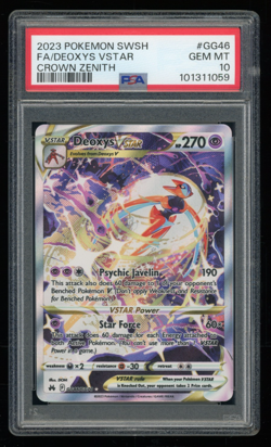 2023 Pokemon Sword & Shield Crown Zenith #GG46 Full Art Deoxys VStar PSA 10 - Image 1