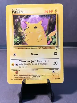 Pokemon TCG Base Set 2 Pikachu #87/130 Common 2000 VTG WOTC LP - Image 1