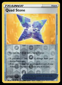 Quad Stone 163/195 Reverse Holo Pokemon Silver Tempest LP - Image 1