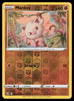 Mankey 133/264 Reverse Holo Pokemon Fusion Strike LP - Image 1