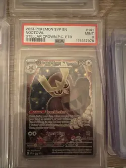 Pokemon Slab - Noctowl Pokemon Center Promo SVP 141 PSA 9 - Stellar Crown ETB M - Image 1