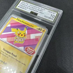 Pokemon Pikachu Batik Shirt Pink Indonesia Promo AGS Gem mint 10 #190 - Image 5