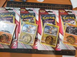 (4) Pokemon Sun & Moon/ Lost Thunder Hangers, (8) Mini Packs with Coin And Holo - Image 1