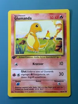 Pokemon TCG Charmander GLUMANDA Base Set 46/102 Regular 1st Edition GERMAN - Image 1