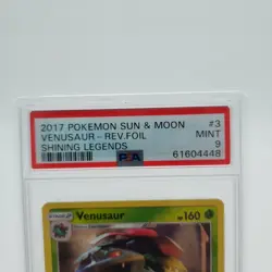 2017 Pokemon Shining Legends Venusaur #3 3/73 Reverese Holo Graded PSA 9 Mint - Image 2