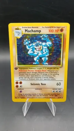 1999 Pokemon Game 1st Edition Holo #83 Machamp - Image 1