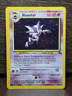 Pokemon TCG Haunter Fossil 6/62 Holo Unlimited Holo Rare LP - Image 1