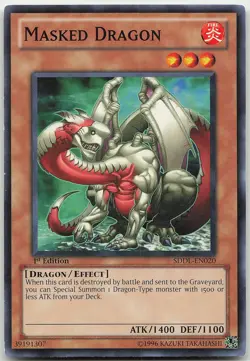 Masked Dragon SDDL-EN020 1st Edition LP Yugioh - Image 1