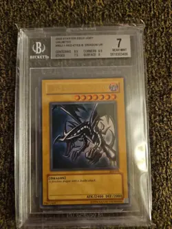 Yu-Gi-Oh Red-Eyes B. Dragon Card Beckett Graded 7 - Image 1