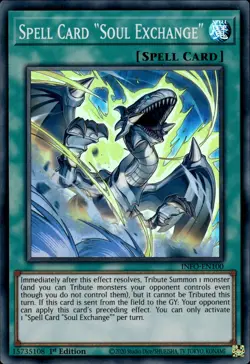 Spell Card "Soul Exchange" - Super Rare 1st Edition INFO-EN100 - NM - YuGiOh - Image 1