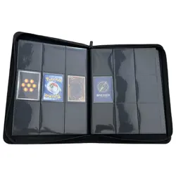 Album 9 tasche Binder Nero Black con zip per carte pokemon one piece yugioh Mtg - Image 1