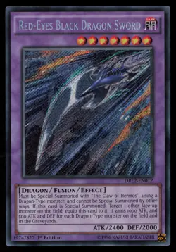 Yugioh Red-Eyes Black Dragon Sword DRL2-EN012 1st Edition Secret Rare NM - Image 1