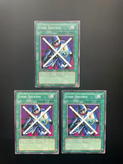Yugioh Stop Defense SDP-031 1st Edition Common Damaged X3 - Image 1
