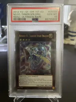 PSA 10 MINT YUGIOH NUMBER 61: THUNDER SPARK DRAGON REDU-En098 1st Ed Ultimate - Image 1