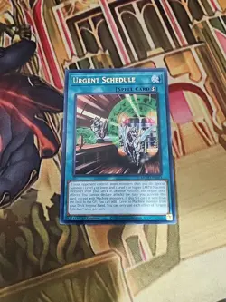 Urgent Schedule - MGED-EN063 Gold Rare 1ST ED NM Yugioh - Image 1