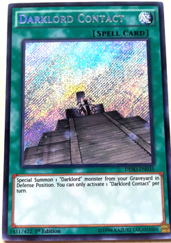 Darklord Contact [DESO EN035] Secret Rare 1st Edition YuGiOh TCG Card - Image 1