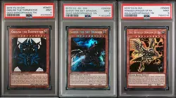 YuGiOh Complete Egyptian God Card Set TN19 Alternative Art Limited Ed PSA 9 SET - Image 1