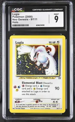 CGC 9 MINT Lugia 2000 Neo Genesis 9/111 Holo Pokemon Card - Image 1