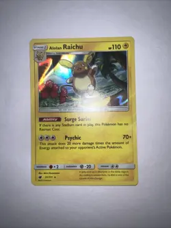 Pokemon Cards Alolan Raichu 31/111 Crimson Invasion Holo Mint Card - Image 1