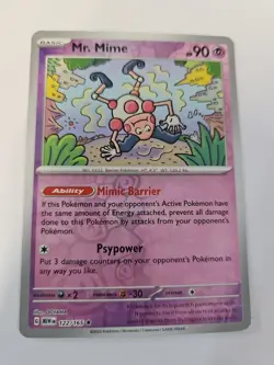 Pokemon Cards Mr Mime 122/165 151 Reverse Holo Mint Card - Image 1