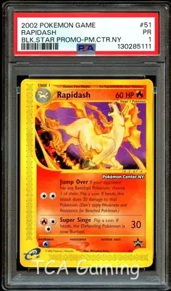 PSA 1 POOR Rapidash 51 WOTC Black Star PROMO Pokemon CENTER NY Card 111 - Image 1